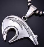 Vintage Silver Navajo Handmade Protected Heartline Bear Pendant 6A03C