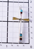 Silver & Turquoise Multistone Zuni Inlay Cross Pendant By Sylvester Noche - 6J31Y