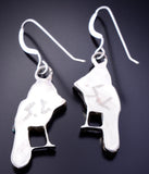Silver & Coral Multistone Zuni Inlay Parrot Earrings by Stephen Lonjose 3J22A