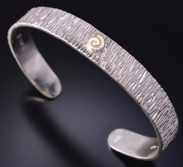 Vintage Silver & 14k Gold Bracelet by Myron Panteah 5L10X