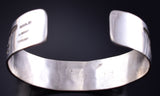 Vintage Silver Navajo Handmade Sacred Homeland Bracelet by Aroy Henry 5K10Z
