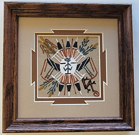 Navajo Sand Painting by Marlene Doby 7x7 - 4D10P