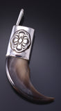 Silver Navajo Handmade Bear Claw Pendant by Erick Begay 5G12V