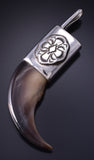 Silver Navajo Handmade Bear Claw Pendant by Erick Begay 5G12V