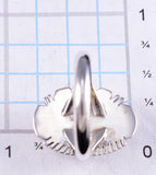 Size 7 Silver & White Buffalo Turquoise Navajo Ring by Antoinette Martinez 5L25R