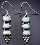 Silver & Opal Navajo Inlay Stacked Earrings by Gary Shorty 6D09F