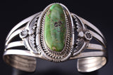 Vintage Silver & Turquoise Navajo Handmade Bracelet by Edison Etsitty 5G12G