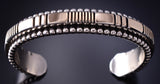 Preowned Silver & 14k Gold Navajo Handstamped Bracelet by Johnathon Nez 6F09J