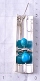 Silver & Turquoise Navajo Handmade Reflection Earrings by Jeremy Harrison 6H31B