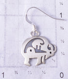 Silver Navajo Handmade Sacred Buffalo Earrings by Robert Gene 5G22Q