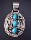 3 Turquoise Stone Navajo Pendant by Betty Begay 4L20R