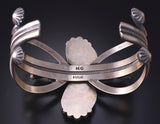 Silver & Dry Creek Turquoise Navajo Open Face Bracelet by Mike Calladitto 5J18V