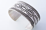 Silver Navajo Handmade Sky Clouds Bracelet by Erick Begay 3H21E