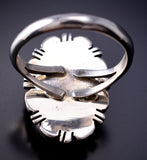 Size 9 White Buffalo Navajo Sterling Silver Ring by Norvin Johnson 6K27N