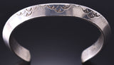 Vintage Silver Navajo Handmade Rain Clouds Bracelet 6E14O