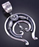 Silver Hand Stamped Navajo Handmade Naja Pendant by Derrick Gordon 2A07F