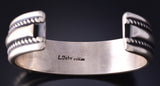 Silver Navajo Handmade Men's Bracelet by Leande Tahe 5L20E