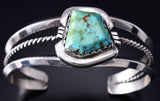 Vintage Silver & Turquoise Navajo Handmade Open Face Bracelet 6B14Q