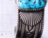 Silver & Sleeping Beauty Turquoise Navajo Men's Bracelet by Erick Begay 6C03K