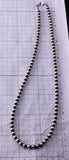 Navajo Handstrung Silver Pearls Bead necklace 5mm - 20 inches 3L06L