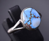 Size 8 Silver & Golden Hills Turquoise Navajo Ring by Genevieve Francisco 6D27Q