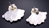 Silver & Turquoise Zuni Petit Point Earrings by Joanne Cheama 5G18G
