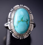 Size 6-3/4 Sonoran Gold Turquoise Navajo Ring by Norvin Johnson 6K26W