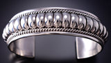 Navajo Silver Scalloped Design Bracelet by Thomas Charley 6K28D