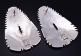 Vintage Silver Navajo Handmade Statement Earrings by Steven Begay 5K22Q