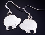 Silver Navajo Handmade Sacred Buffalo Earrings by Robert Gene 5G22Q