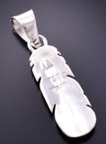 Silver Multistone Navajo Inlay Eagle Feather Pendant by TSF 3L08Y