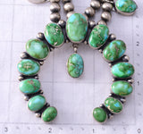 Silver Sonoran Gold Turquoise Squash Blossom Necklace Earring Set T. Smith 6G29N