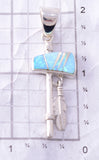 Silver & Opal Navajo Inlay Tomahawk Pendant by TSF 3L08X