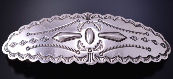 Silver Navajo Handstamped Hair Barrette by DLW 4L07B