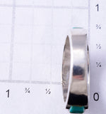 Size 9 Vintage Silver Multistone Navajo Inlay Ring by Abraham Begay 6A03J