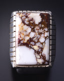 Size 9-1/4 Silver & Wild Horse Stone Navajo Mens Ring by Trevor Jack 5L13P