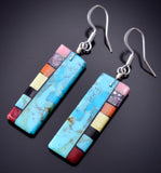 Santo Domingo Pueblo (Kewa) Turuqoise Multistone Long Earrings Mary Tafoya 6D22F