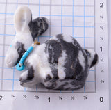 White and Black Marble Zuni Fetish - Rabbit by Alvert Lamy 5L09F