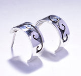 Water Design Silver Hoop Earrings by Peggy Skeets 5L09U