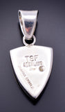 Silver Multistone Navajo Inlay Arrowhead Pendant by TSF 3L08S