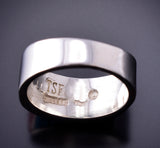 Size 10 Silver & Turquoise Multistone Navajo Inlay Men's Ring by TSF 3L07N