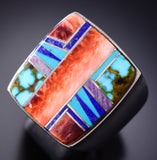Size 11 Navajo Multistone Inlay Men's Ring by Jerrison Henio 6K22B