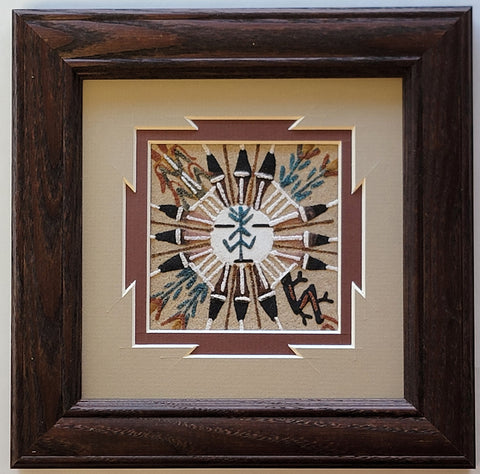Navajo Sandpainting by Marlene Doby - Sun and Corn design- 6D01T