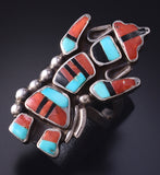 Vintage Silver & Turquoise Multistone Zuni Raindancer Ring 5G12L