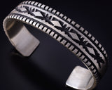 Silver Navajo Handmade Concho Men's Bracelet by Jarrold Tahe 5J18A