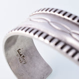 Silver Navajo Handmade Concho Design Men's Bracelet by Erick Begay 3H21L