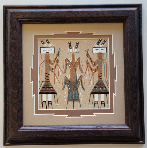 Navajo Sand Painting by Deborah Foster - 9-1/2 x 9-1/2 - 4D12O