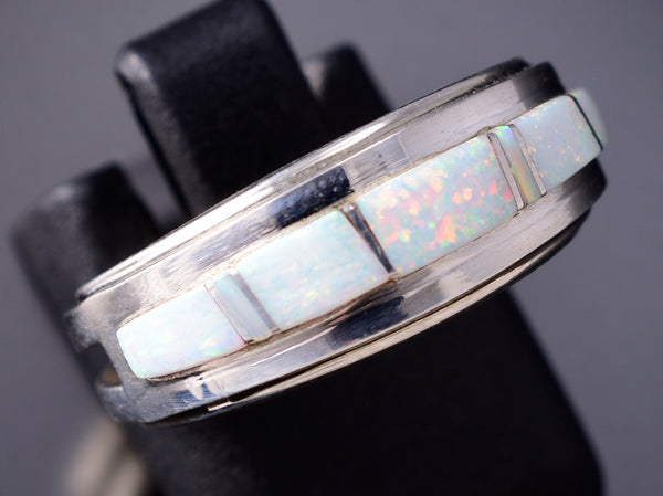 Size 6-1/4 Navajo Inlay Opal Ring by Wilbert Mushkett 6K22J