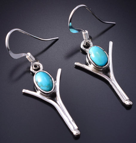 Silver & Coral Navajo Freedom Earrings by Gary Shorty 6J30A