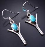 Silver & Turquoise Navajo Freedom Earrings by Gary Shorty 5G22B